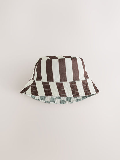 Grey/White Reversible Bucket Hat (3mths-16yrs)