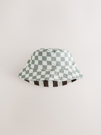 Grey/White Reversible Bucket Hat (3mths-16yrs)