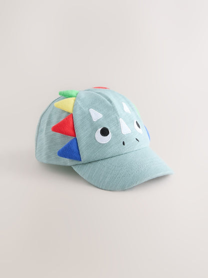 Green Dino Spike 3D Cap (3mths-10yrs) - Green Dino Spike / 7-10 Years (122-140cm)