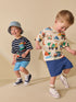 Blue/White Digger Short Sleeve T-Shirt and Shorts Set 2 Pack (3mths-7yrs) - Blue/White Digger / 12-18 Months (80-86cm)