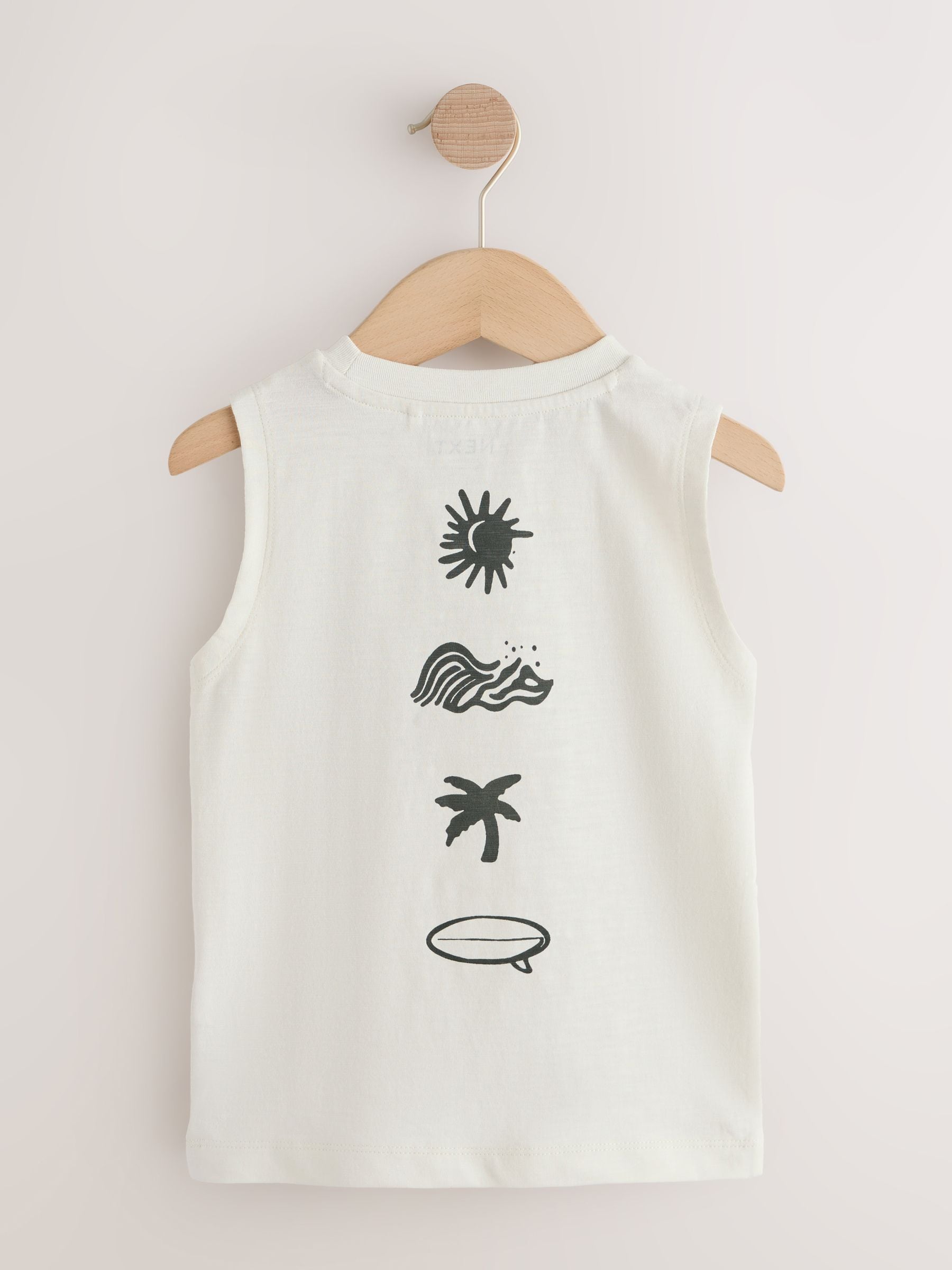Black Palm Trees Graphic Vests 3 Pack (3mths-7yrs) - Size 3-6 Months (62-68cm)