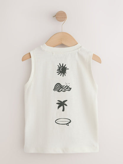 Black Palm Trees Graphic Vests 3 Pack (3mths-7yrs) - Size 3-6 Months (62-68cm)