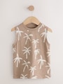 Black Palm Trees Graphic Vests 3 Pack (3mths-7yrs) - Size 3-6 Months (62-68cm)