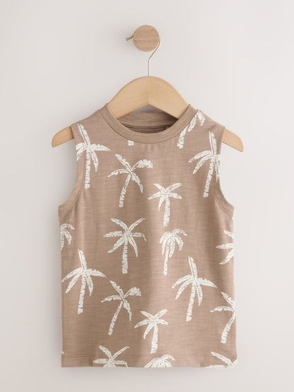 Black Palm Trees Graphic Vests 3 Pack (3mths-7yrs) - Size 3-6 Months (62-68cm)