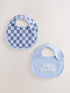 Blue Little Brother Baby Bibs 2 Pack - Blue Little Brother / Up to 1 Month (50-56cm)