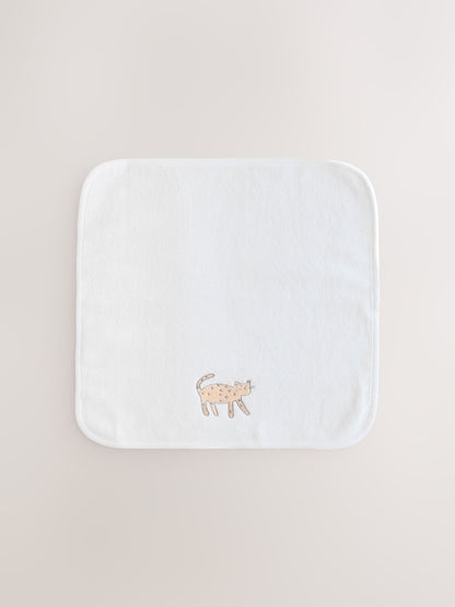 3 Pack Safari Animals Face Cloths - Size ONE