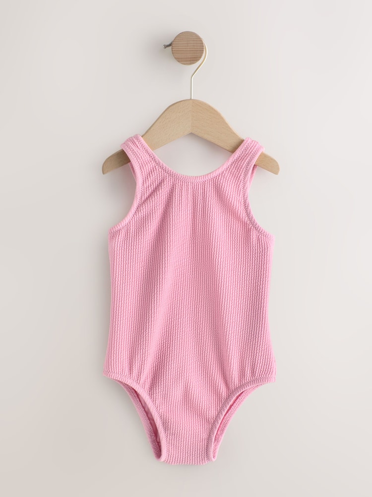 Light Pink Crinkle Swimsuit (3mths-7yrs) - Size 3-6 Months (62-68cm)