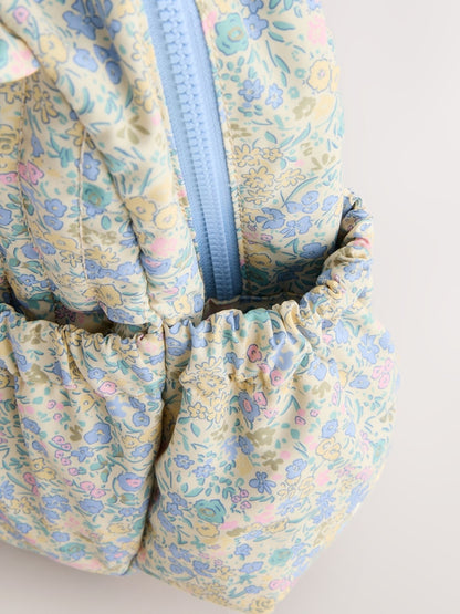 Floral Blue Ditsy Cat Backpack - Size One