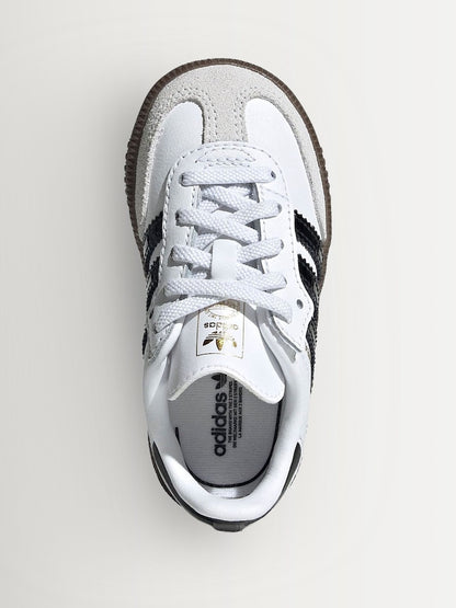 adidas Originals White/Black Samba OG Comfort Closure Elastic Lace Infant Trainers
