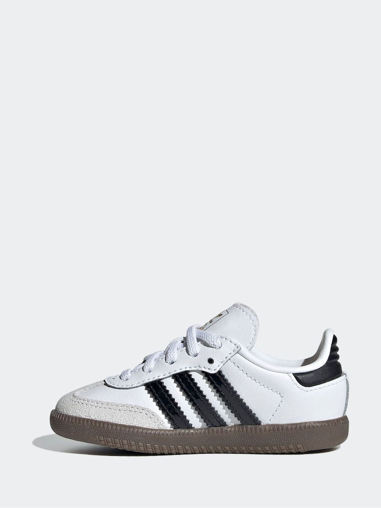 adidas Originals White/Black Samba OG Comfort Closure Elastic Lace Infant Trainers