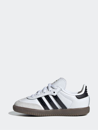 adidas Originals White/Black Samba OG Comfort Closure Elastic Lace Infant Trainers