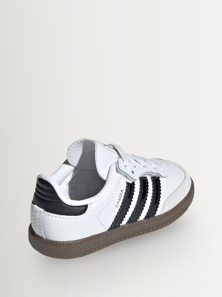 adidas Originals White/Black Samba OG Comfort Closure Elastic Lace Infant Trainers