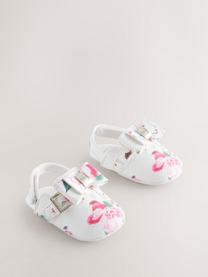 Baker by Ted Baker Baby Mule Clog Bow Padders Sandals - Floral / Up To 3 Months (50 - 62cm)