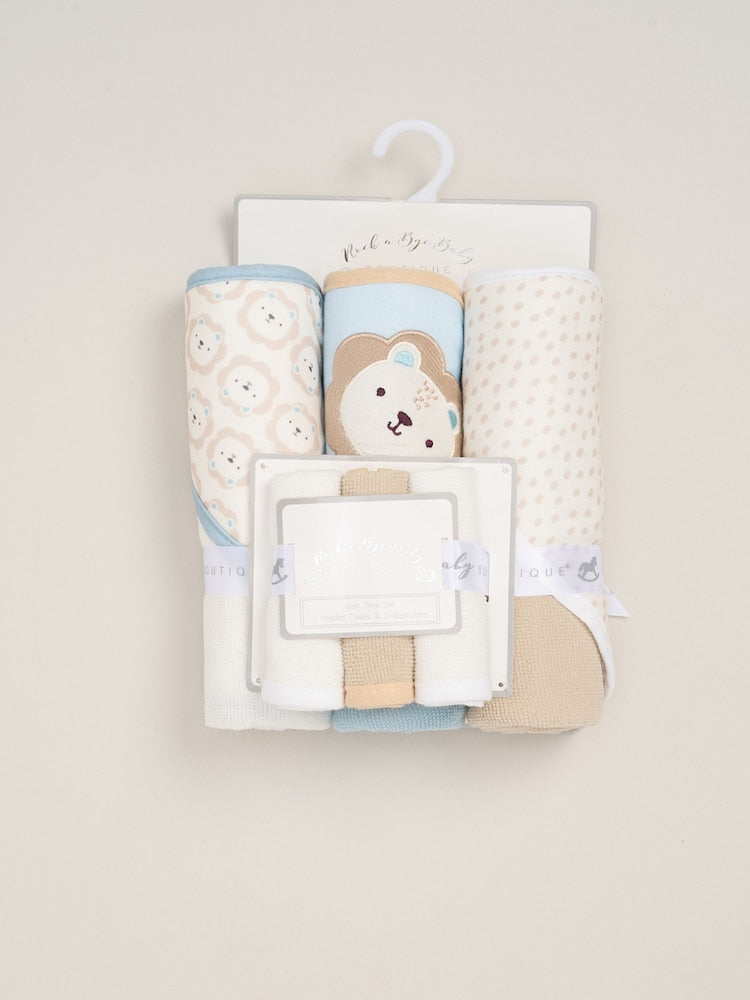Rock-A-Bye Baby Boutique Blue Hooded Towels 3 Pack - Size One