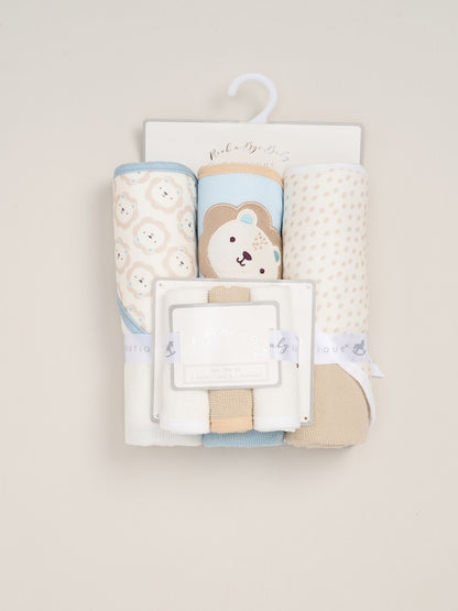Rock-A-Bye Baby Boutique Blue Hooded Towels 3 Pack - Size One