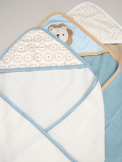 Rock-A-Bye Baby Boutique Blue Hooded Towels 3 Pack - Size One
