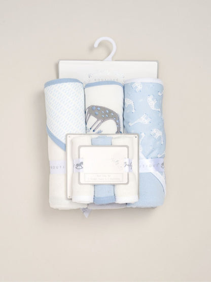 Rock-A-Bye Baby Boutique Blue Camo Hooded Towels 3 Pack - Size One
