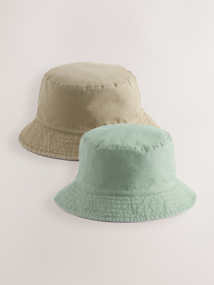 Blue/Neutral Reversible Bucket Hats 2 Pack - Blue/Neutral / L-XL