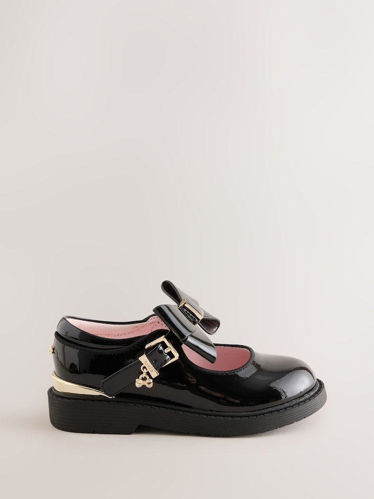 Baker by Ted Baker Back to School Black Chunky Mary Jane Shoes with Bow