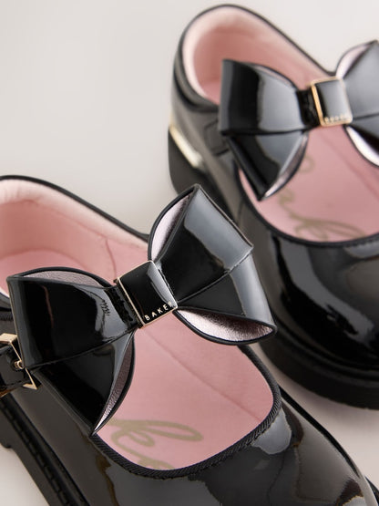 Baker by Ted Baker Back to School Black Chunky Mary Jane Shoes with Bow