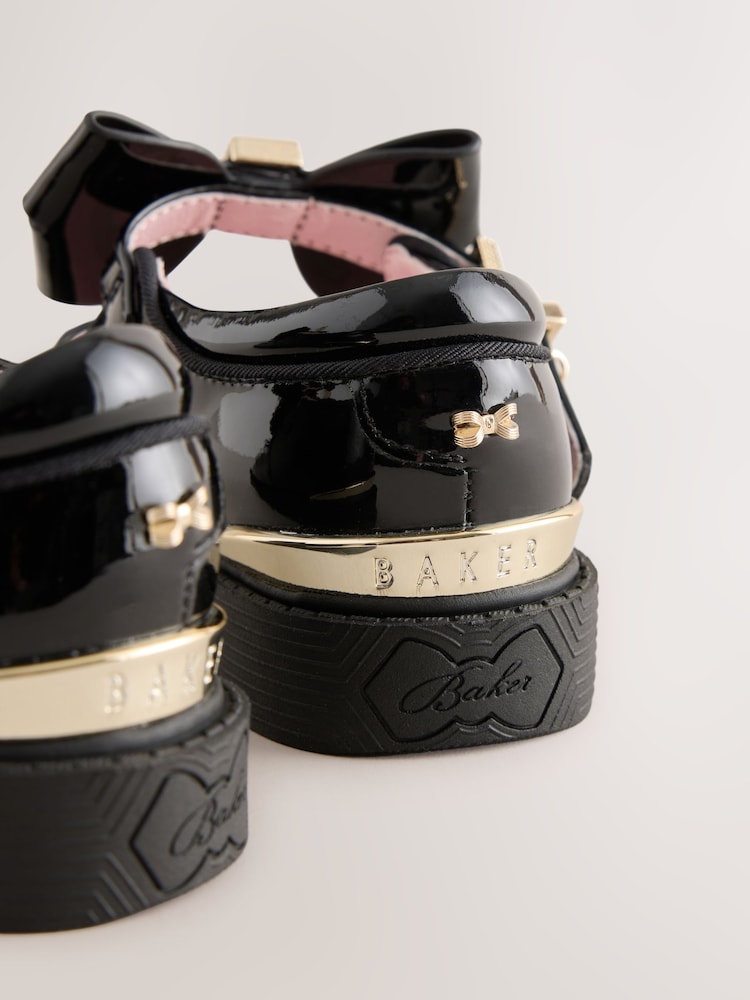 Baker by Ted Baker Back to School Black Chunky Mary Jane Shoes with Bow