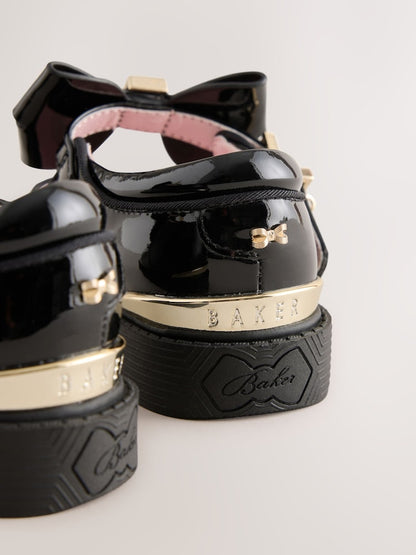 Baker by Ted Baker Back to School Black Chunky Mary Jane Shoes with Bow
