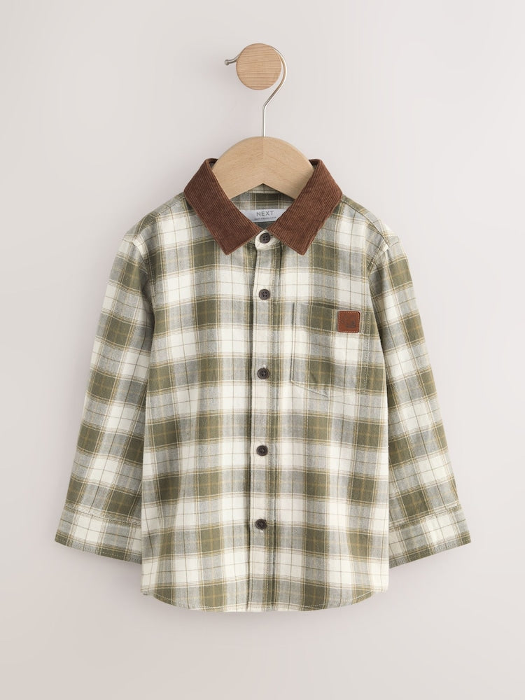 Green/Ecru Long Sleeve Check Shirt (3mths-7yrs) - Green/Ecru / 12-18 Months (80-86cm)