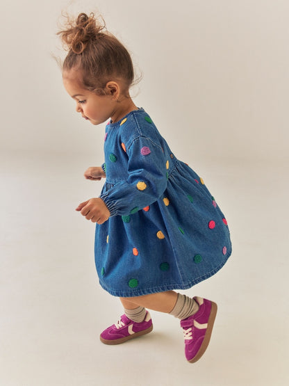 Blue Denim Long Sleeve Boucle Spot