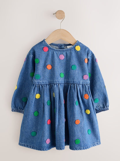 Blue Denim Long Sleeve Boucle Spot