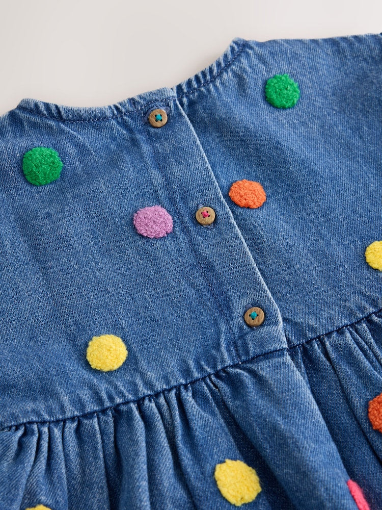 Blue Denim Long Sleeve Boucle Spot