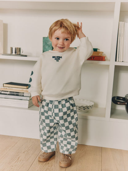White and Green Long Sleeve Top and Trousers Set (3mths-7yrs) - White and Green / 12-18 Months (80-86cm)