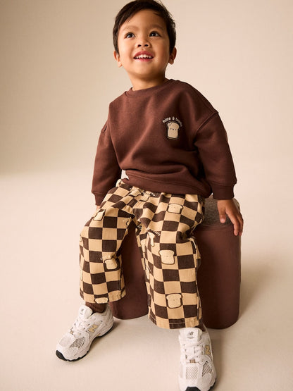 Brown Long Sleeve Top and Trousers Set (3mths-7yrs)