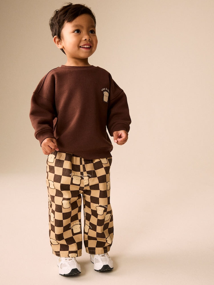 Brown Long Sleeve Top and Trousers Set (3mths-7yrs) - Brown / 12-18 Months (80-86cm)