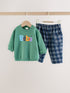 Green Slogan Sweat Top and Trousers Baby Set (0mths-2yrs) - Green Slogan / Up to 1 Month (50-56cm)