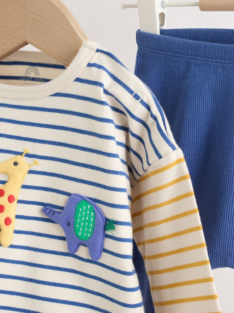 Red/Blue Safari Animals Top and Leggings Baby Set (0mths-2yrs)