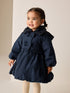 Navy Blue Shower Resistant Faux Fur Collar Padded Coat (3mths-7yrs) - Navy Blue / 12-18 Months (80-86cm)