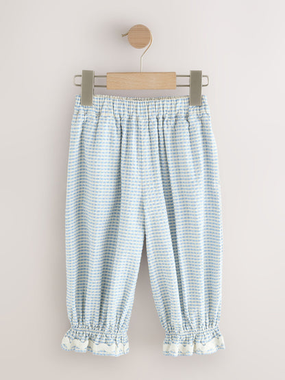 Blue/Ecru Gingham Bloomer Pullon Trousers (3mths-7yrs) - Size 3-6 Months (62-68cm)