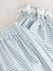 Blue/Ecru Gingham Bloomer Pullon Trousers (3mths-7yrs) - Size 3-6 Months (62-68cm)