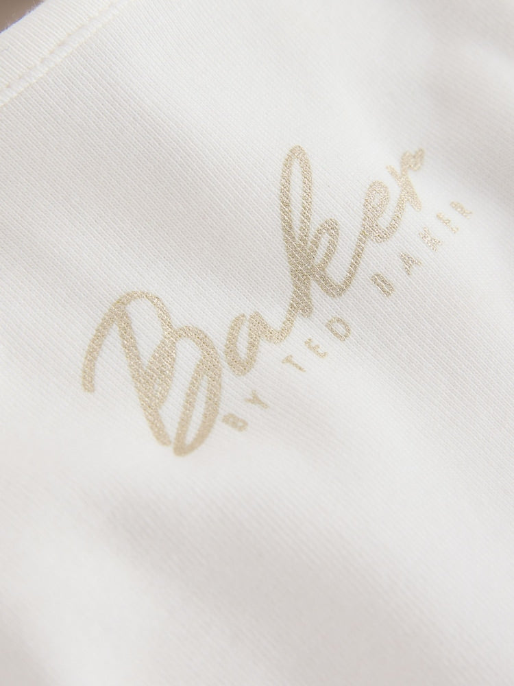 Baker by Ted Baker Pale Blue Floral Ruffle Mesh Tiered Mockable Dress