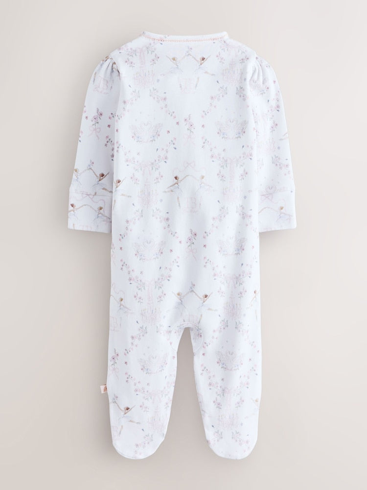 Baker by Ted Baker Pale Pink Cotton Printed Sleepsuits 3 Pack