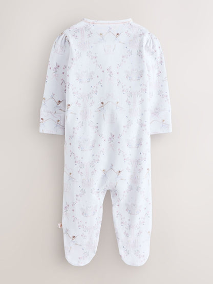 Baker by Ted Baker Pale Pink Cotton Printed Sleepsuits 3 Pack