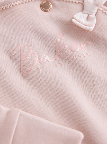 Baker by Ted Baker Pale Pink Cotton Printed Sleepsuits 3 Pack