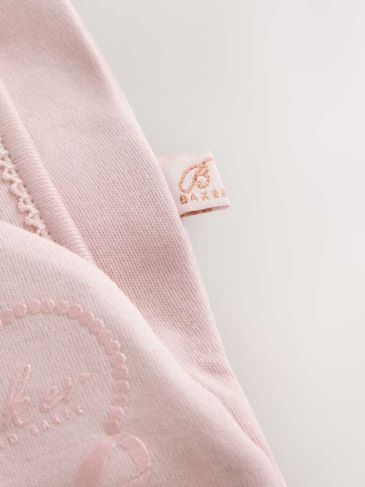 Baker by Ted Baker Pale Pink Cotton Printed Sleepsuits 3 Pack