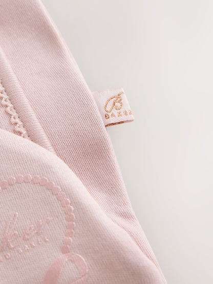 Baker by Ted Baker Pale Pink Cotton Printed Sleepsuits 3 Pack
