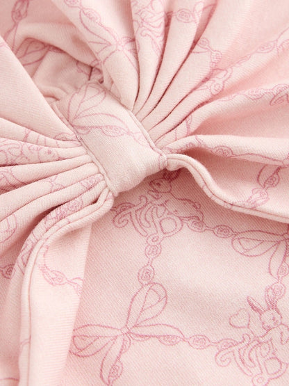 Baker by Ted Baker Pink 3 Piece Bodysuit, Monogram Printed Leggings &amp; Turban Set