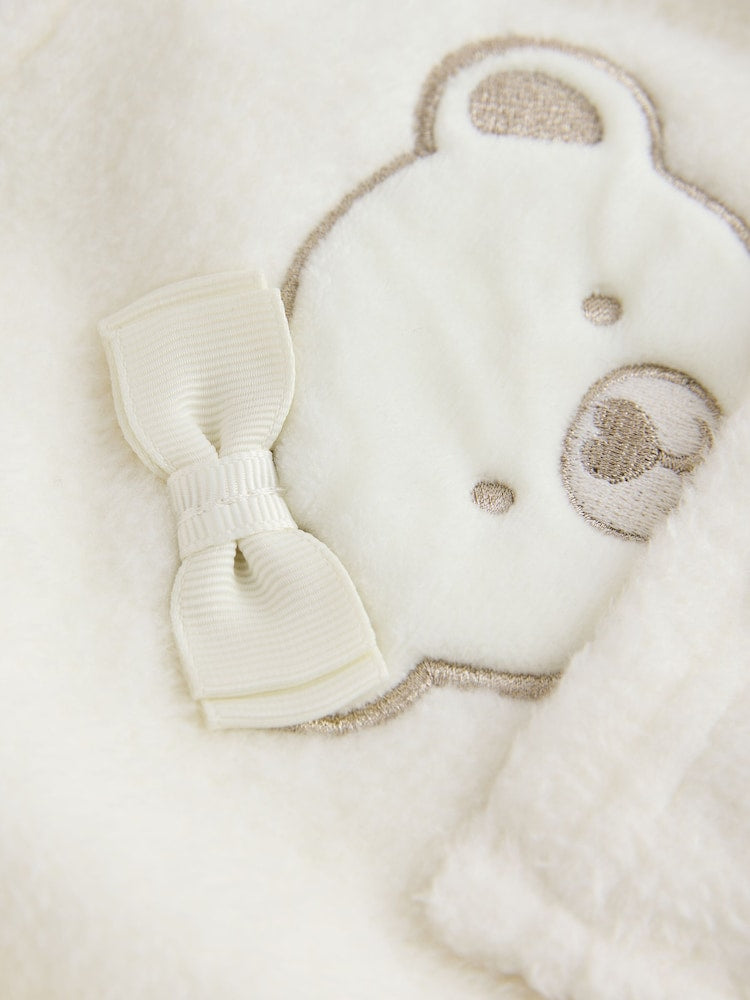 Baker by Ted Baker Cream 2 Piece Fleece Bear Graphic Top &amp; Joggers Set - Size Newborn
