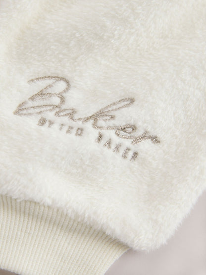 Baker by Ted Baker Cream 2 Piece Fleece Bear Graphic Top &amp; Joggers Set - Size Newborn