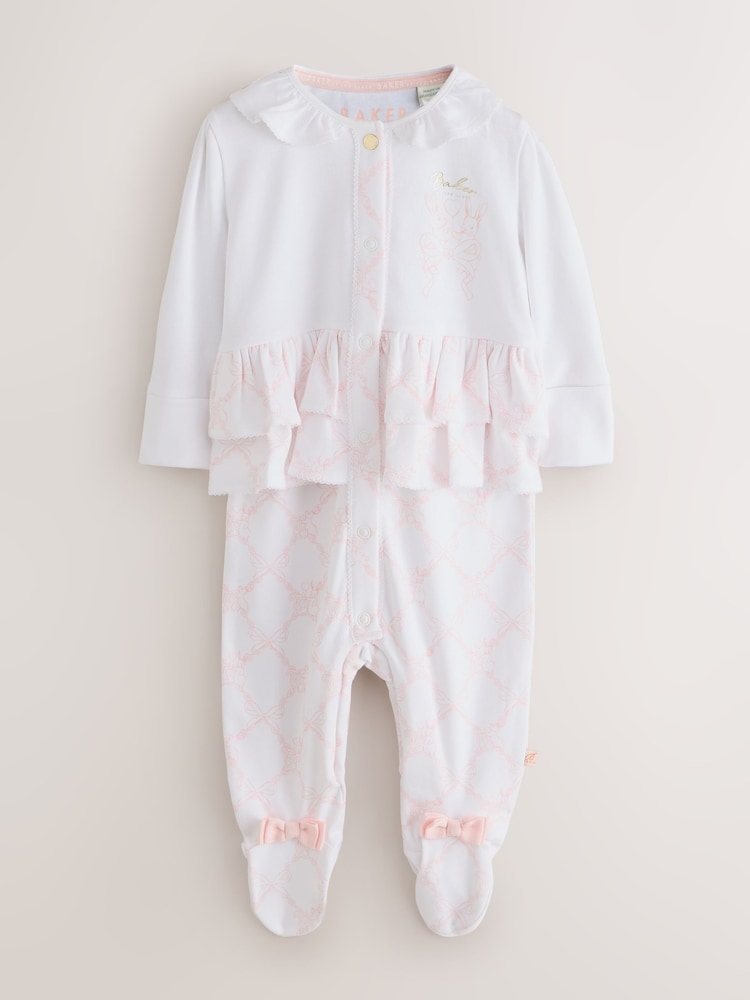 White/Pink Peplum Frill