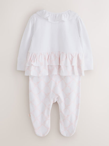 White/Pink Peplum Frill