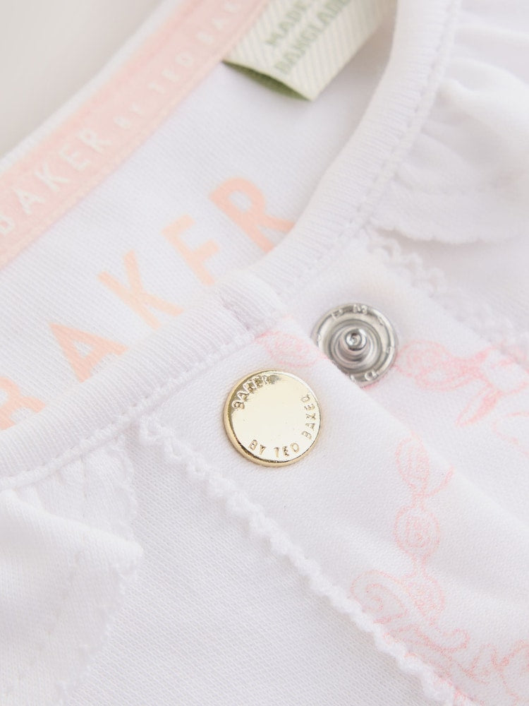 White/Pink Peplum Frill